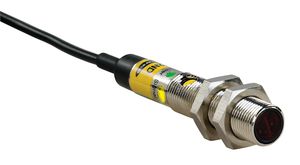 retroreflective photoelectric sensor / cylindrical / red light / compact