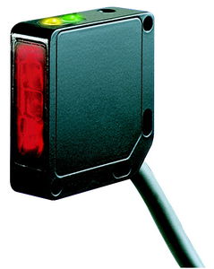 diffuse reflective photoelectric sensor / rectangular / LED / rugged