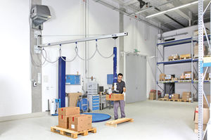 wall-mounted jib crane / with vacuum gripper / aluminum / modular