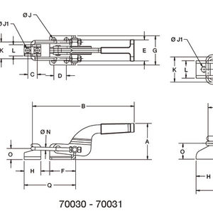 horizontal toggle clamp / latch type