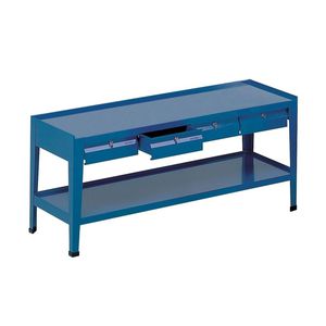 wooden workbench / 4-drawer / monobloc