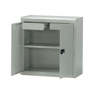 storage cabinet / floor-mounted / hinged door / shelf