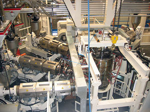 blown film extrusion line / for PET / for bubble wrap film