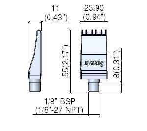 cleaning nozzle / flat spray / air