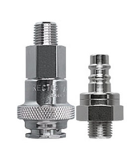 screw-in fitting / straight / pneumatic / security