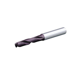 solid drill bit / for stainless steel / carbide / coated