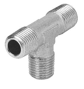 screw-in fitting / T / hydraulic / brass
