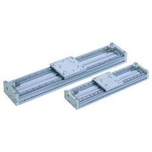 pneumatic cylinder / rodless / adjustable-stroke / with hydraulic shock absorbers