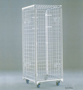 multipurpose roll container / 4-panel / wire mesh / anti-theft