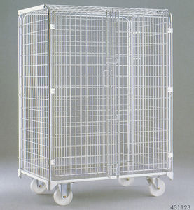 multipurpose roll container / 4-panel / wire mesh / anti-theft