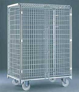 multipurpose roll container / 4-panel / wire mesh / anti-theft