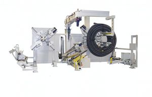 pressure pipe coiler / automatic / for extrusion lines