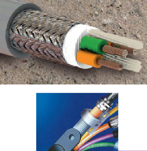 power cable / armored / halogen-free / for drag chains