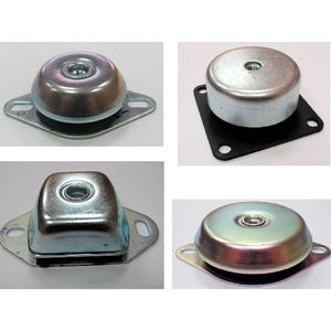 rectangular anti-vibration mount / galvanized steel / rubber / for machines