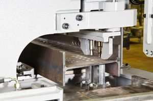 marking, punching, drilling, shearing line / for flat profiles / for angle profiles / for U profiles / for H profiles