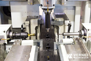 CNC drilling and milling machine / for rectangular tubes / for light profile / 3-spindle