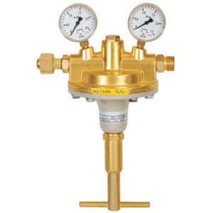 acetylene pressure regulator / single-stage / membrane / brass