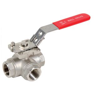 3-way valve / ball / lever / for water