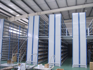 industrial mezzanine with racking system