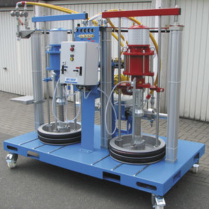 resin spray unit / pneumatic / high-pressure / simultaneous