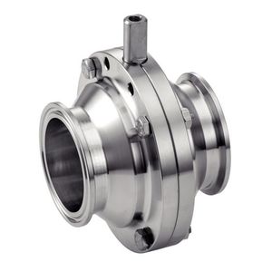 butterfly valve / for liquid food products and beverages / flange