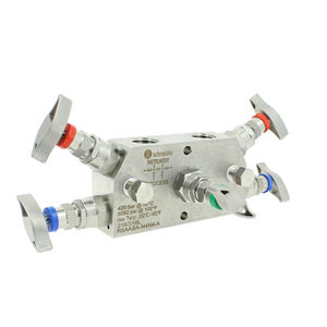 3-way manifold / stainless steel / isolation / calibration