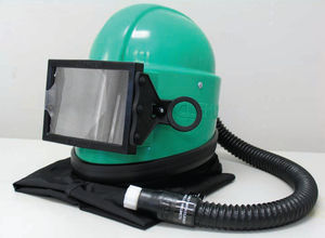 sandblasting mask / respiratory / full-face / with air supply