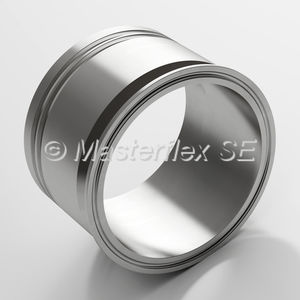 flange fitting / straight / pneumatic / stainless steel
