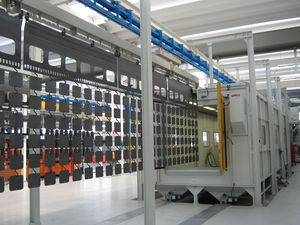 suspended load shot blasting machine / sheet metal