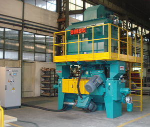 roller shot blasting machine / for wire / sheet metal