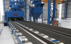 roller shot blasting machine / for metal / 6-wheel