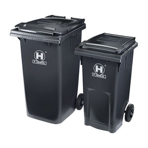 2-wheel waste bin / HDPE / industrial waste / with lid