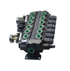 spool hydraulic directional control valve / lever-operated / 4/3-way / sectional