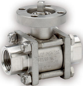 ball valve / lever / for water / 3-piece
