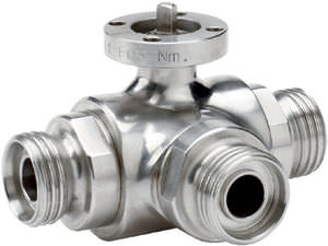 ball valve / lever / for liquid food products and beverages / stainless steel