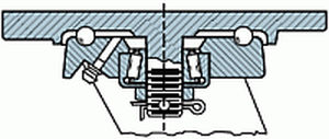 swivel caster / base plate / shock absorbing / steel