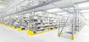 industrial mezzanine with racking system / for warehouses