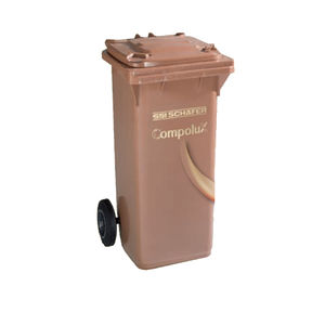 plastic waste container / industrial waste / with lid / 2-wheel