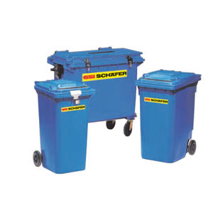 plastic waste container / for urban waste / lockable / 2-wheel