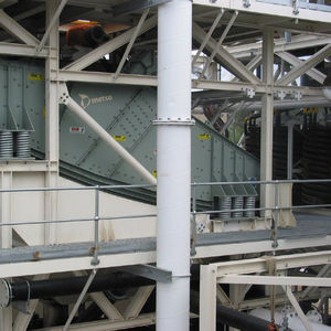 linear vibrating screener / for bulk materials / for mining / double-deck