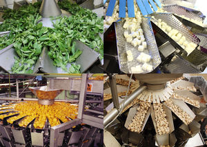 multihead weighing machine / with vibratory feeder / for the food industry