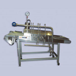 belt conveyor / for the food industry / for powder coating lines / metal belt