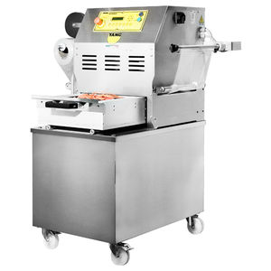 linear array tray sealer / semi-automatic / vacuum