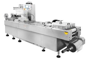 roll-fed thermoforming machine / for packaging / automated / industrial