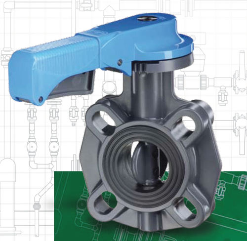 lever operated butterfly valve DN 40 - 200, max. 16 bar | FE-PVC series FIP - Formatura Iniezione Polimeri