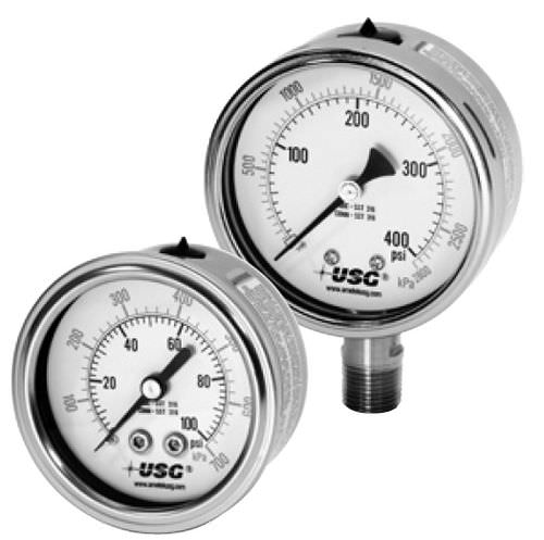 liquid filled Bourdon tube pressure gauge max. 6 000 psi | P1550 series AMETEK U.S. GAUGE
