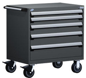 mobile 5 drawer cabinet 30" x 21" x 37&frac12;", 400 lb | R5BDD-3003 Rousseau Metal