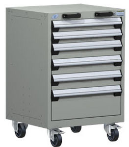mobile 6 drawer cabinet 24" x 21" x 35&frac14;", 400 lb | R5BCD-3051 Rousseau Metal