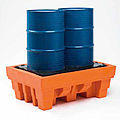 2-drum containment bund / polyethylene - 1 418 x 1 018 x 515 mm | POLYECO 302 EPA