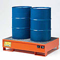 2-drum containment bund / steel - 1 340 x 850 x 330 mm | ECO 302